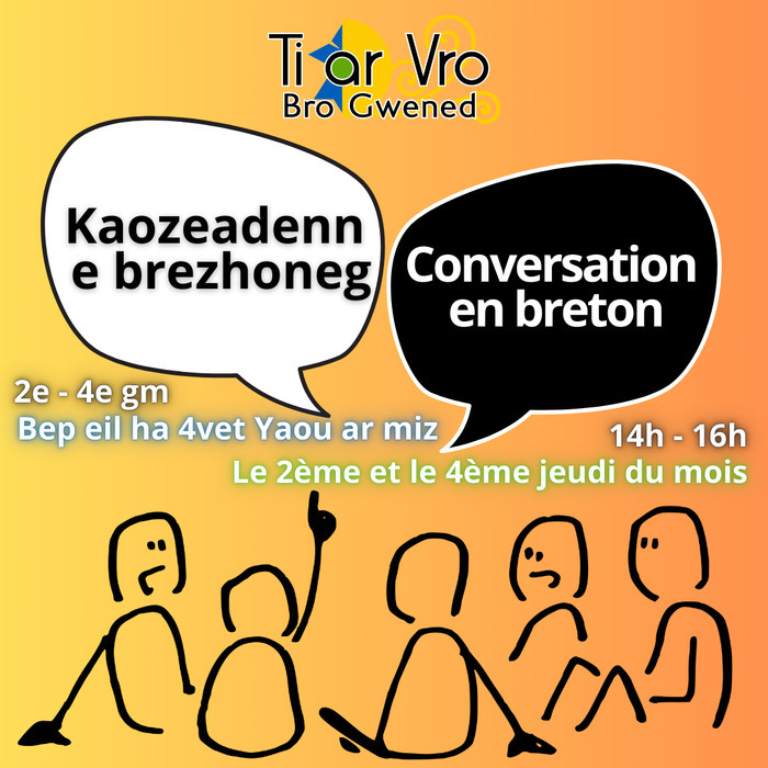 Les ateliers de conversation en langue bretonne reprennent les 2è et 4è jeudis du mois à Ti ar Vro. Rendez-vous le jeudi 10 octobre pour le premier atelier.