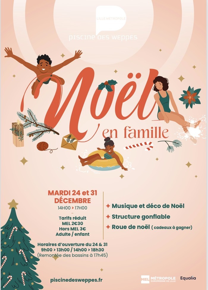 Noël en famille à la Piscine des Weppes Du 24 au 31 déc 2024