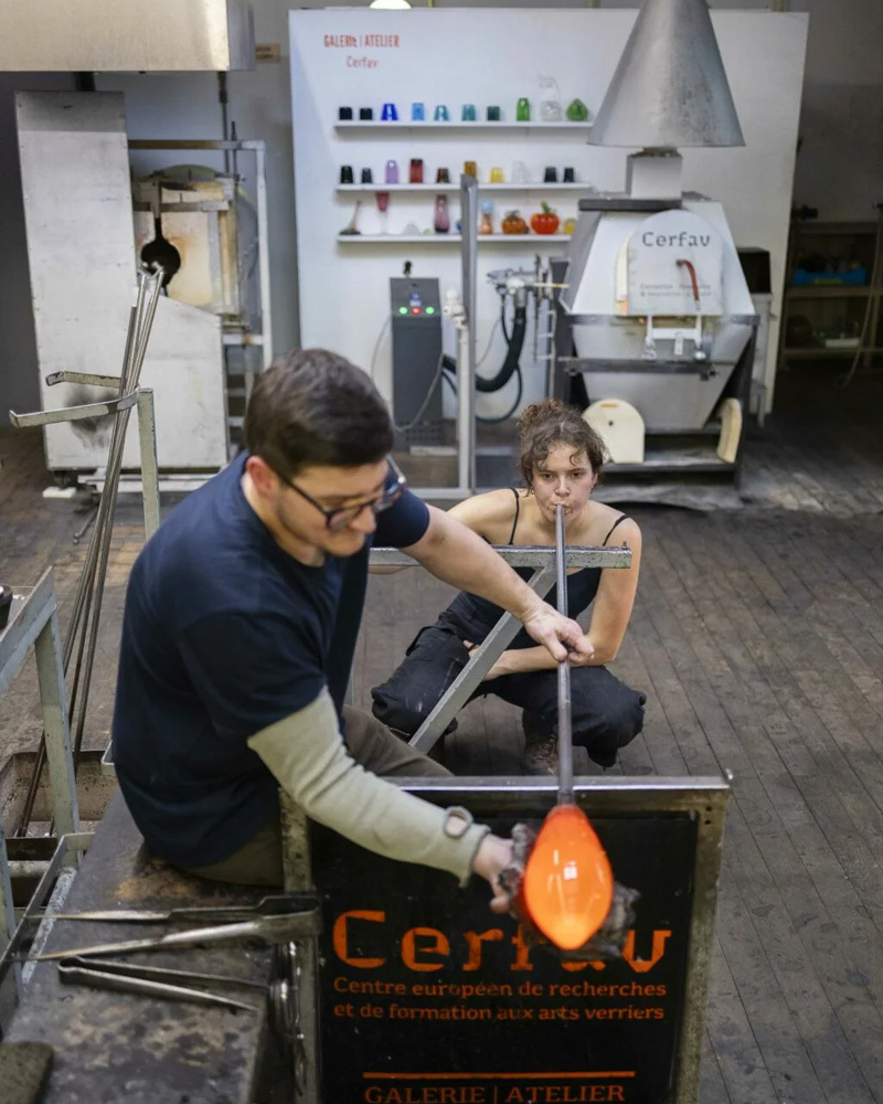 Démonstration de soufflage du verre