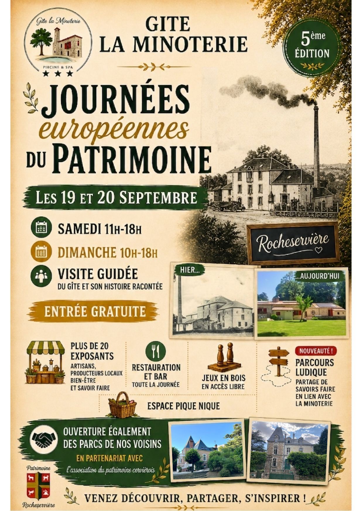 Journées européennes du patrimoine - gite La Minoterie - Rocheservière