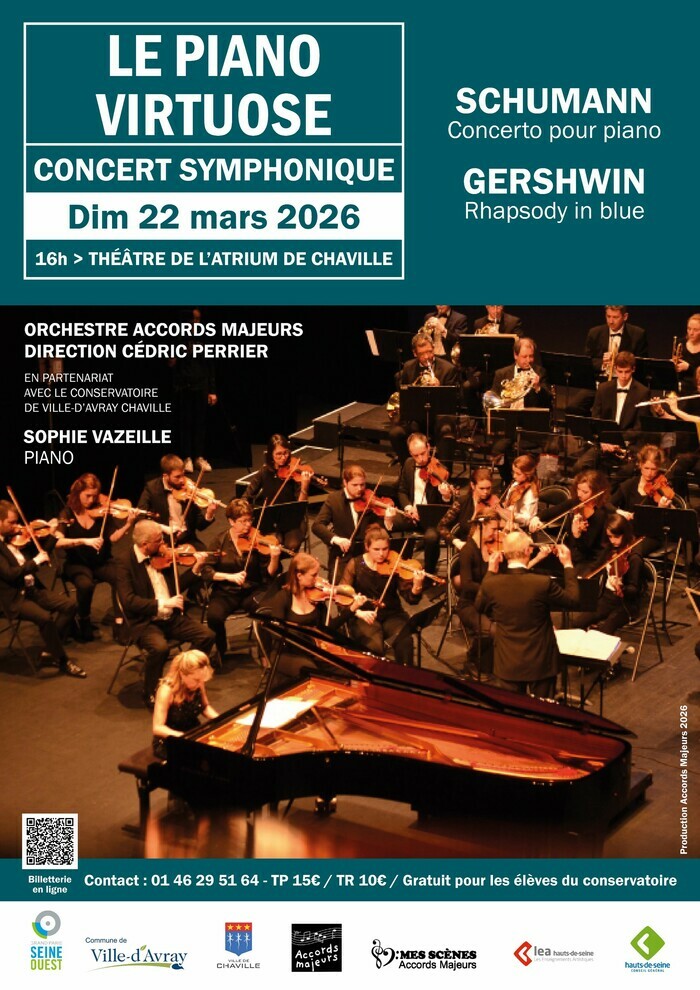 Concerto pour piano de Robert Schumann et Rhapsody in blue de Georges Gershwin avec Sophie Vazeille au piano