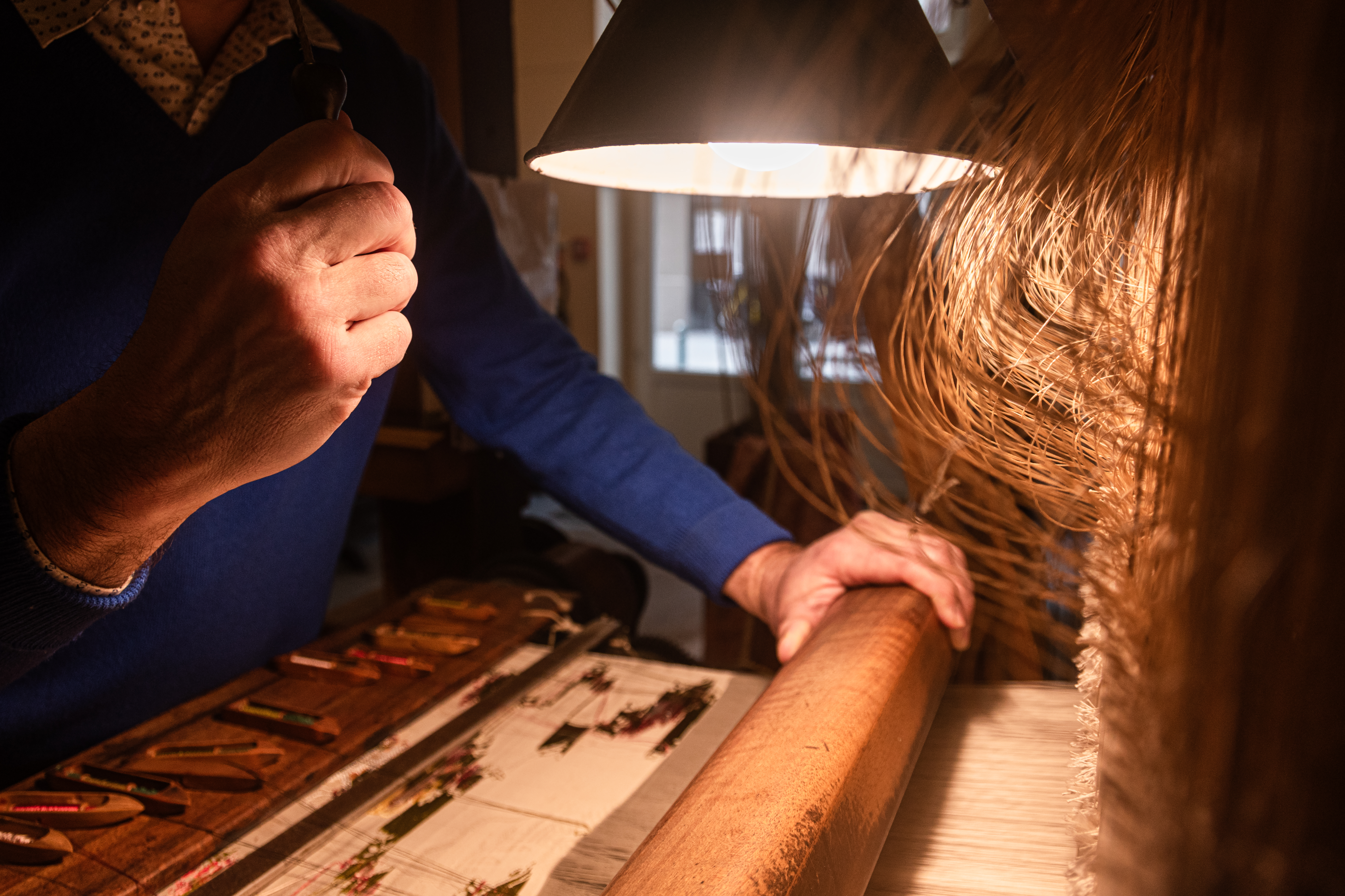 Visite d'un atelier de tissage