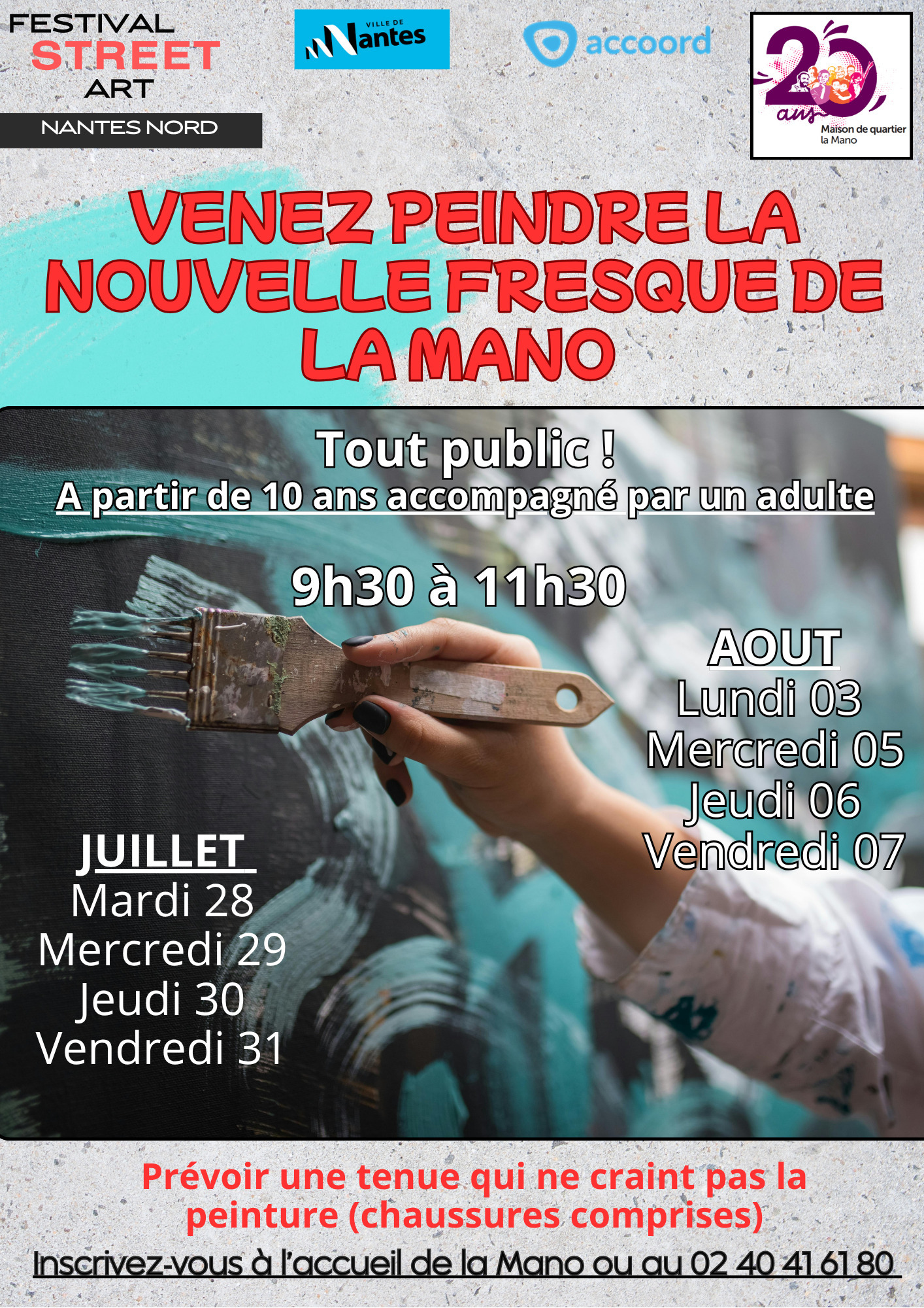 Venez peindre la nouvelle fresque de la maison de quartier La Mano