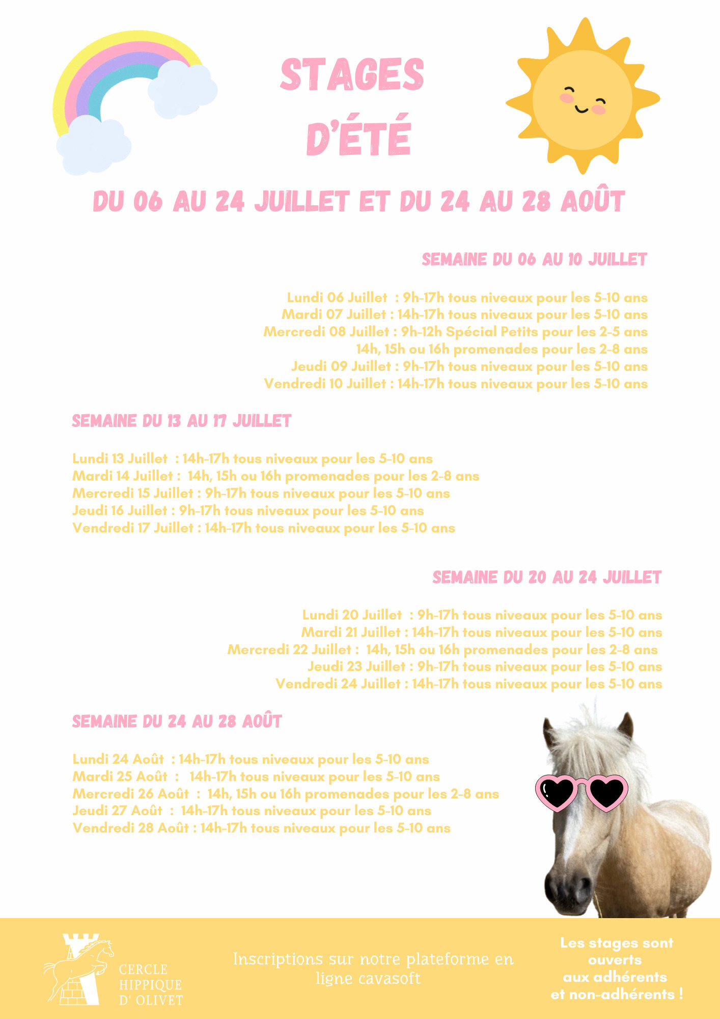 Stages d'été à Poney