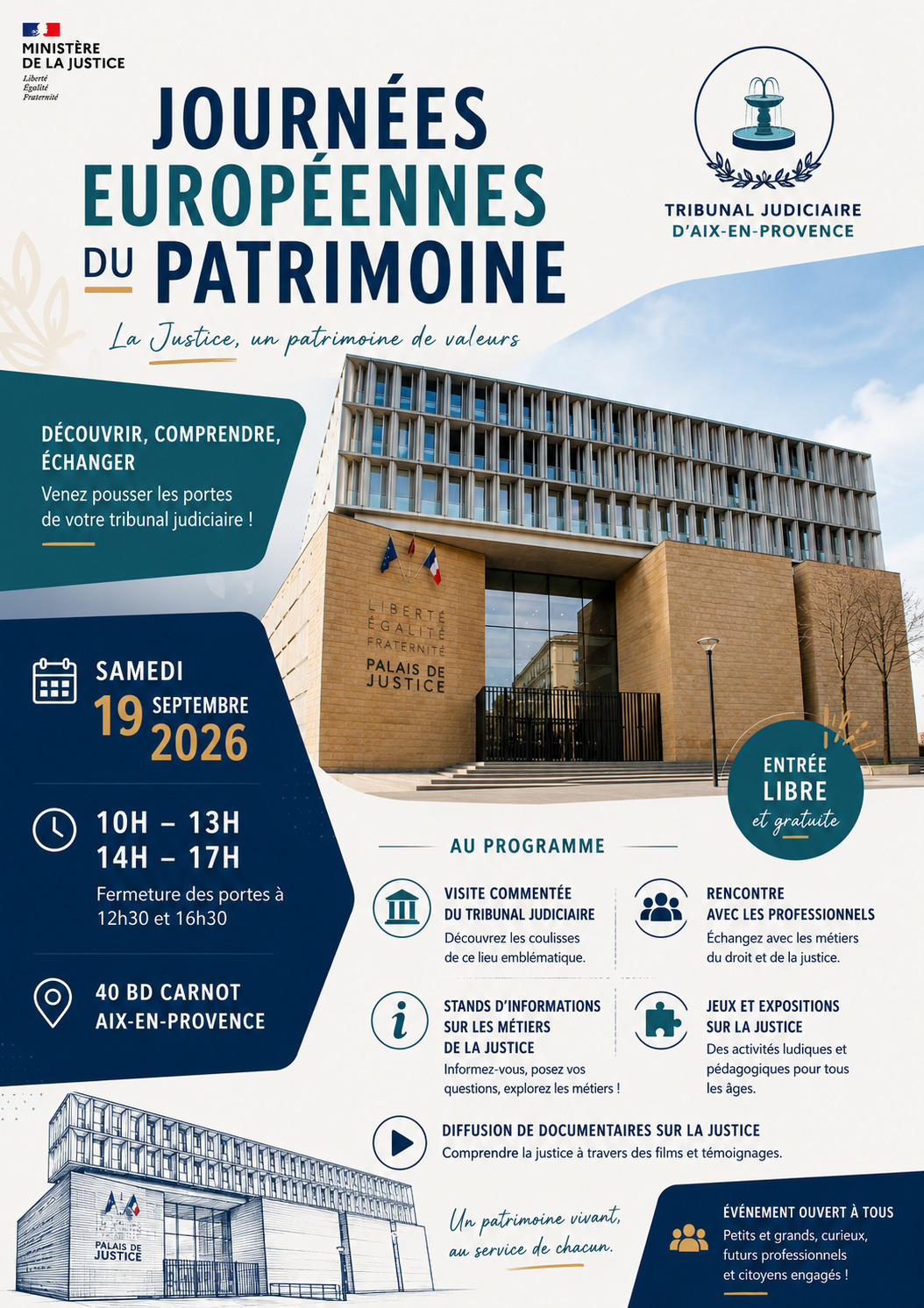 Visite commentée du tribunal judiciaire d'Aix-en-Provence