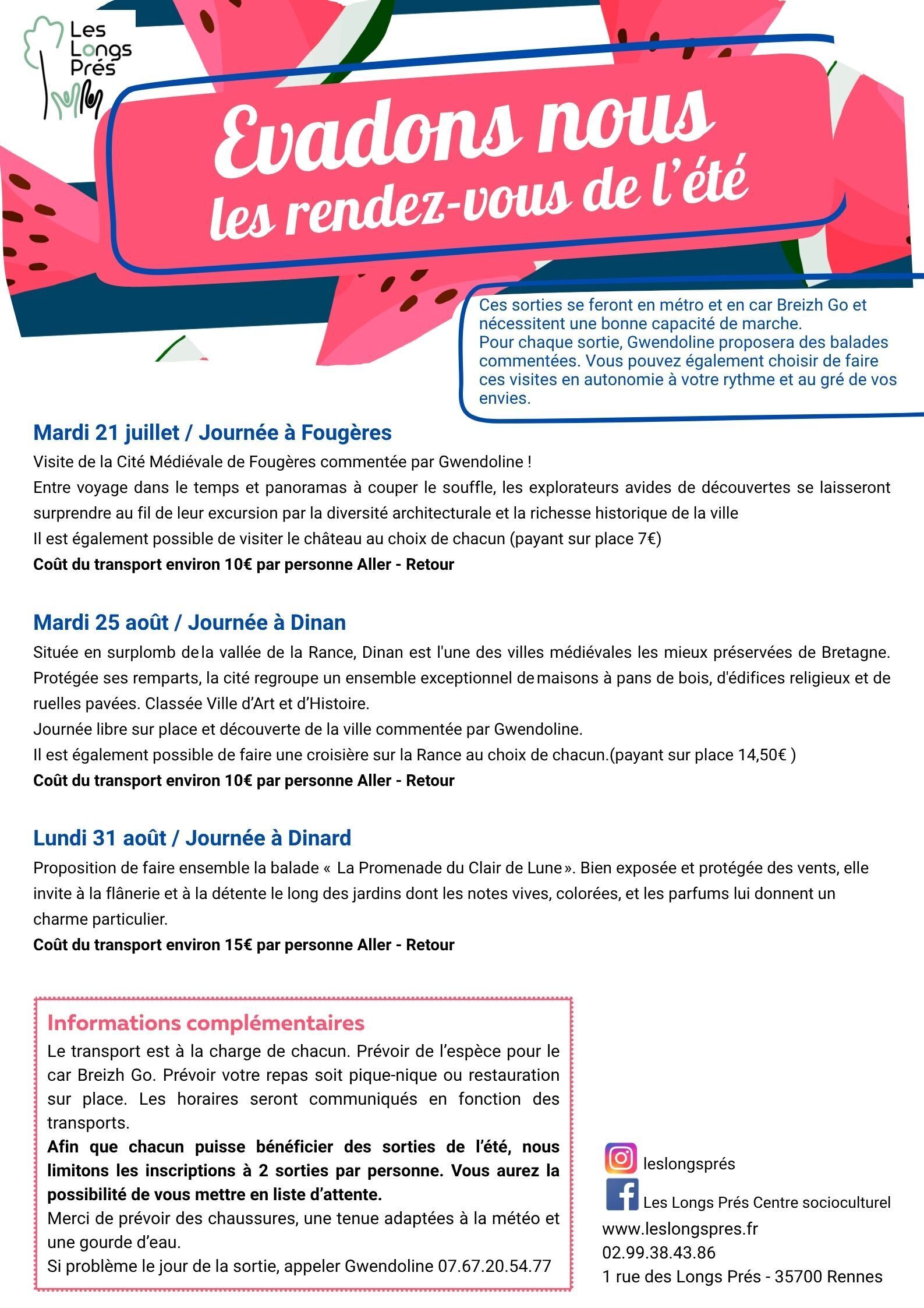 Evadons - nous, les rendez-vous de l'été