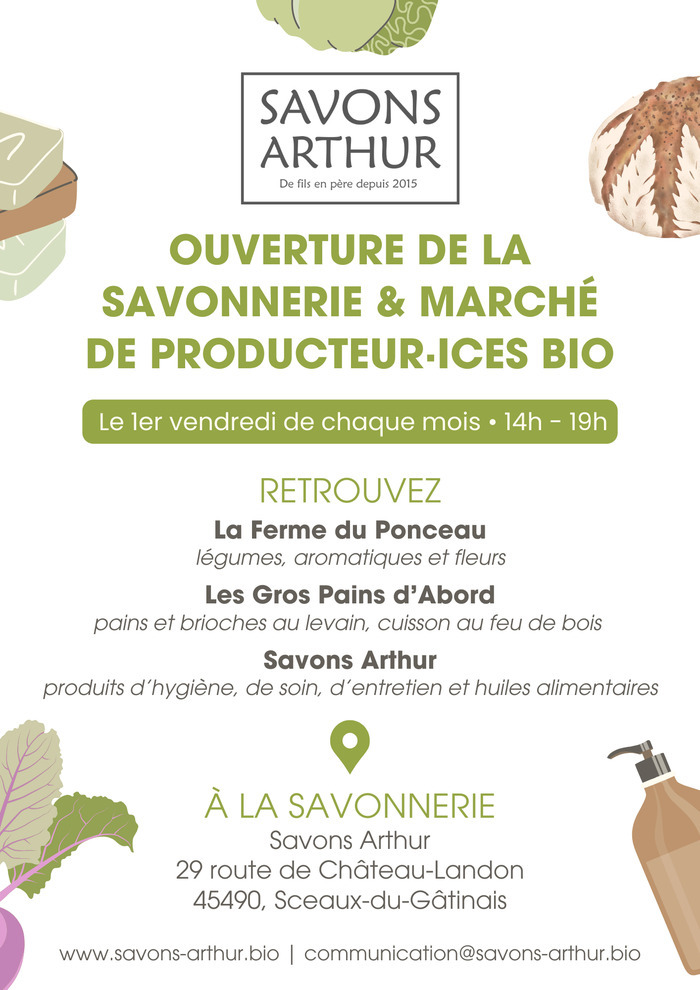 La savonnerie artisanale Savons Arthur ouvre les portes de la boutique d'atelier et accueille les producteur·ices bio de la région