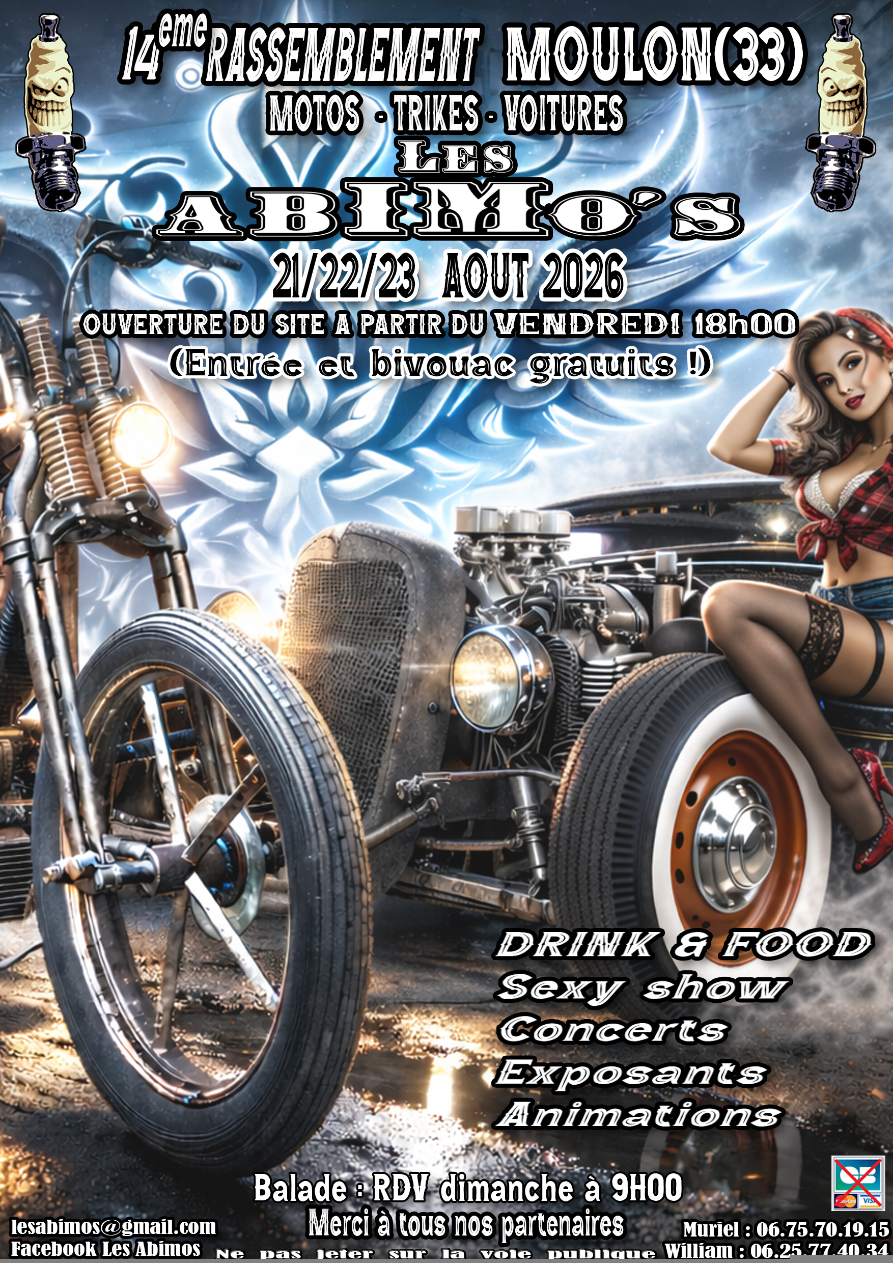14ème Rassemblement Biker Les Abimos à Moulon.
