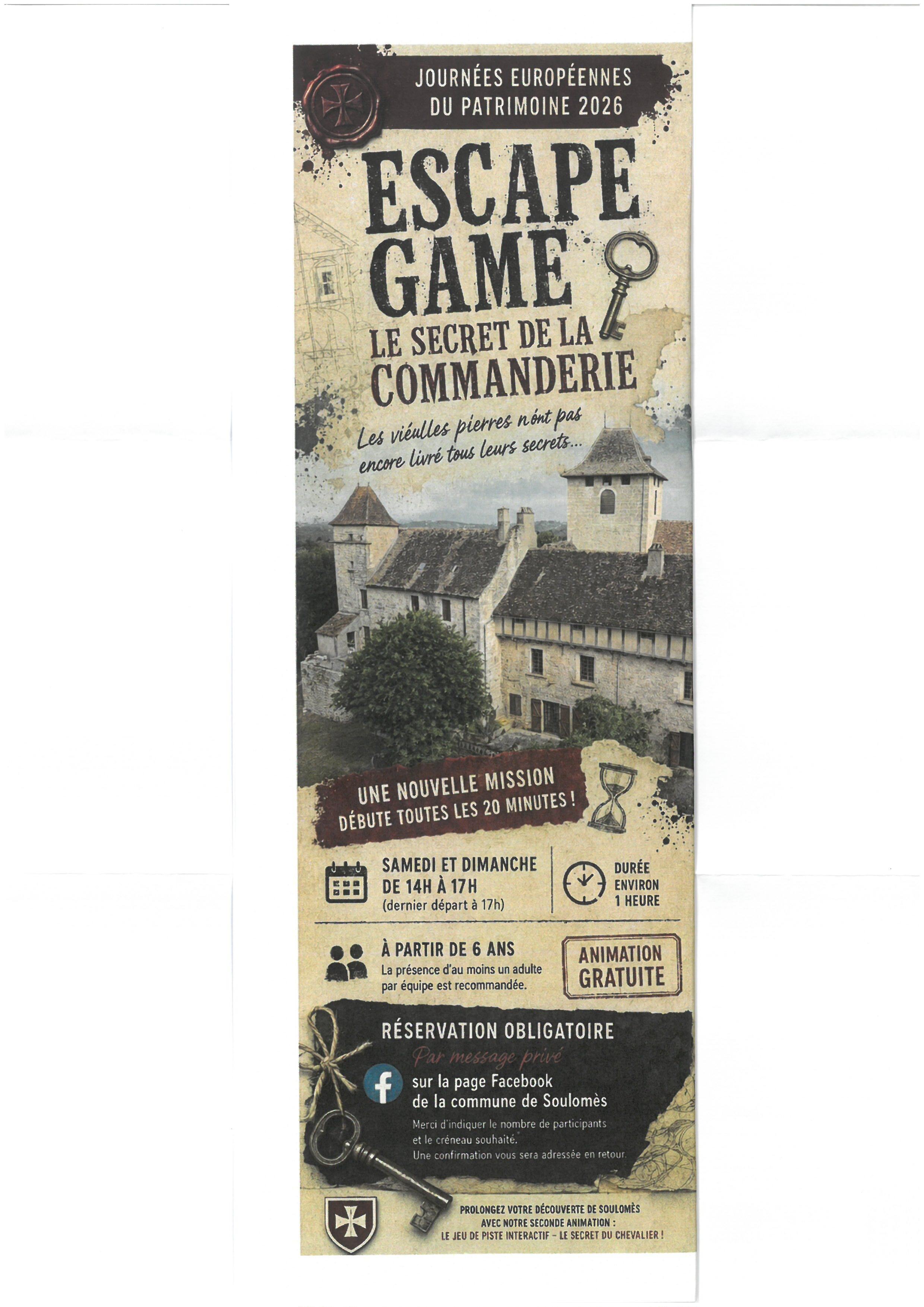 Découvrez Le Secret de la Commanderie - Escape Game