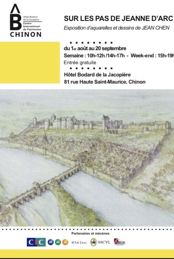Exposition Sur les pas de Jeanne d’Arc, aquarelles de Jean Chen