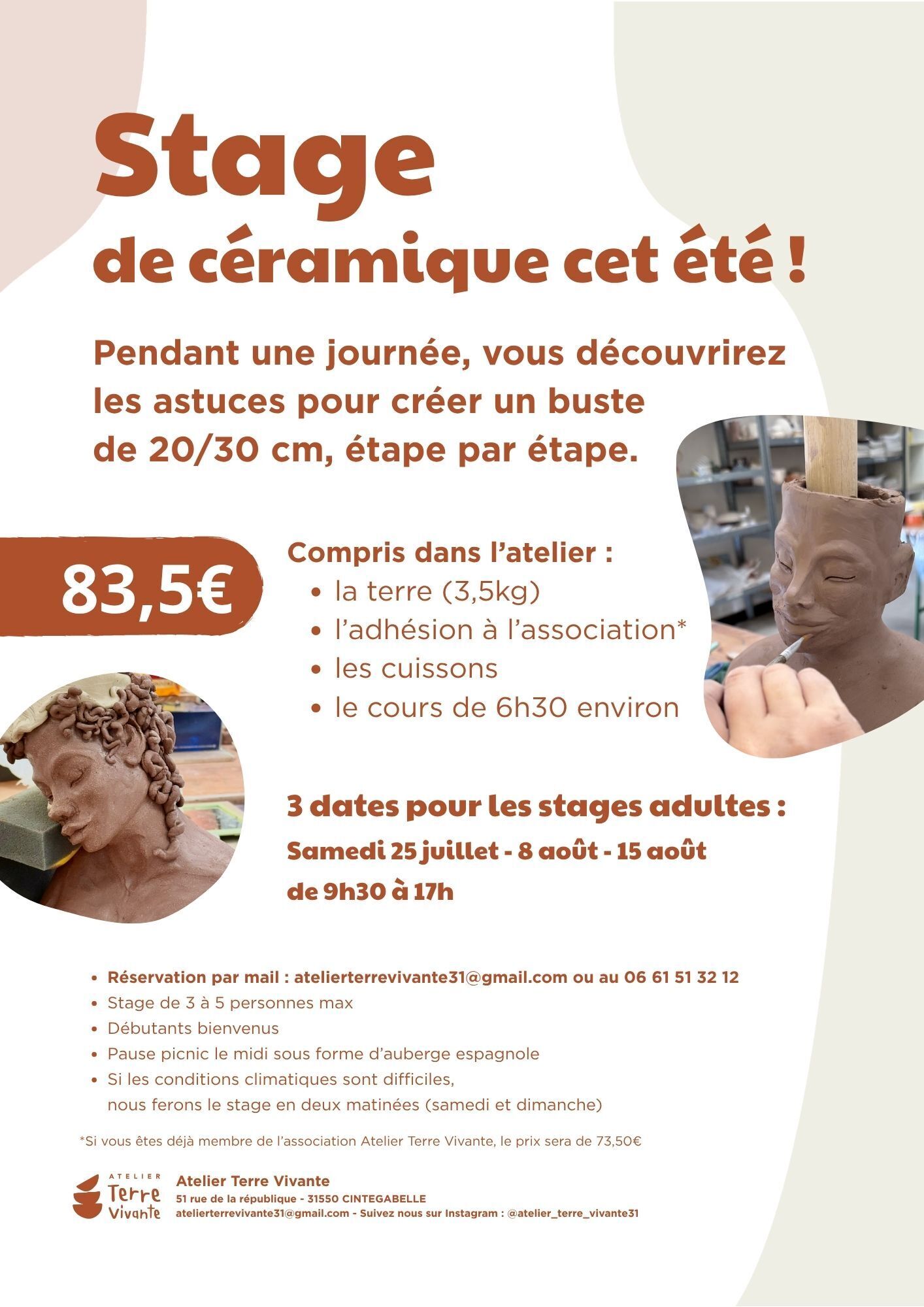 Stage de Céramique cet été à Cintegabelle