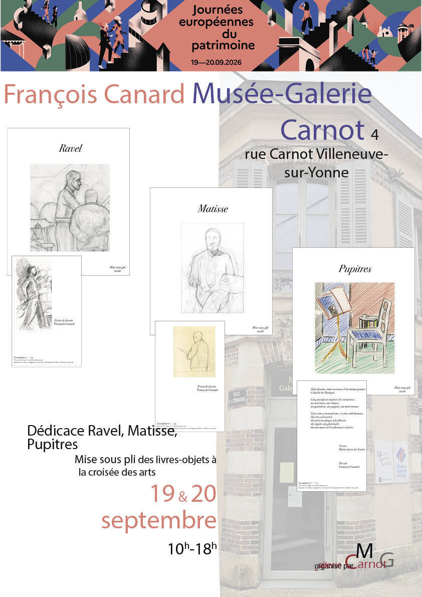 Dédicace par François Canard de Mise sous pli : Ravel, Matisse, Pupitres