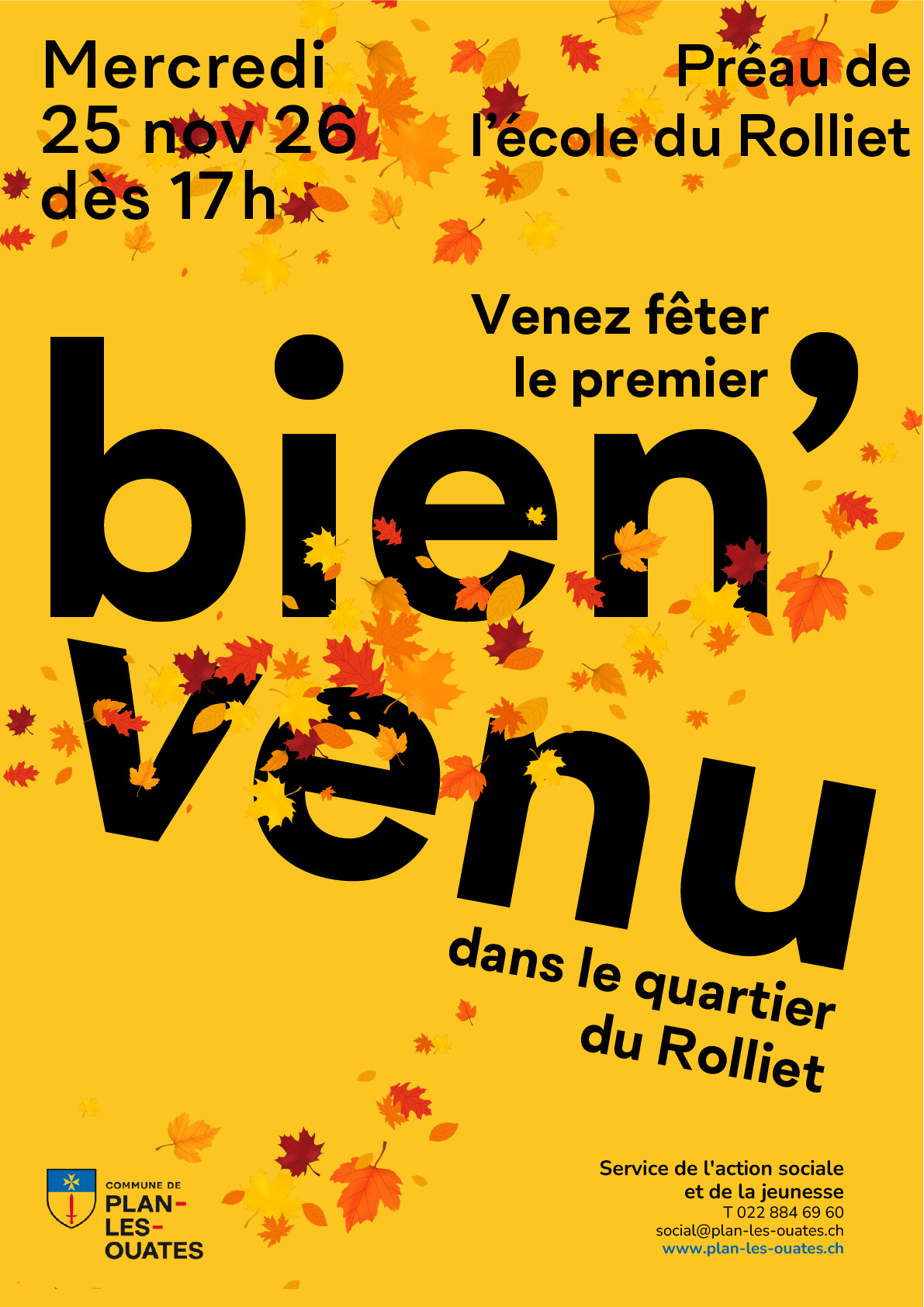 Bienv’enu au Rolliet propose un temps d’information, de découverte et d’échange. Le 25 novembre dès 17h, préau de l'école du Rolliet.