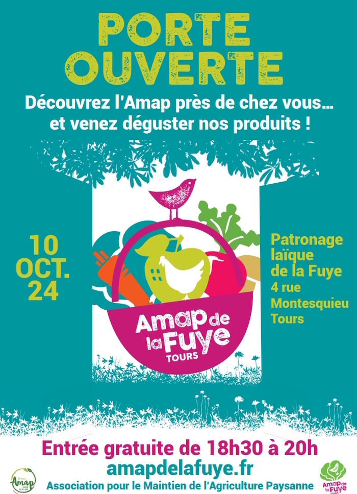 Jeudi 10 octobre 2024 Porte Ouverte à l'Amap de la Fuye à Tours 37