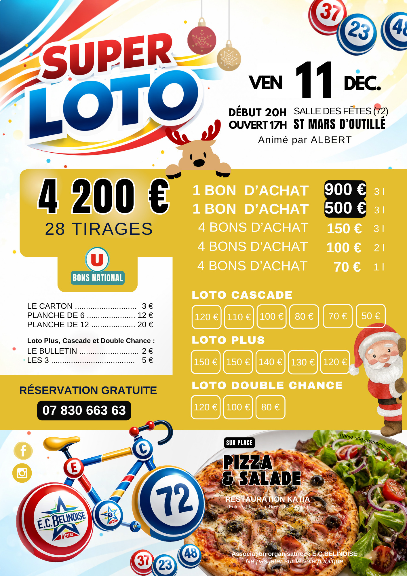 Super Loto de l'E.C. Belinoise – 4 200 € de lots – Saint-Mars-d'Outillé