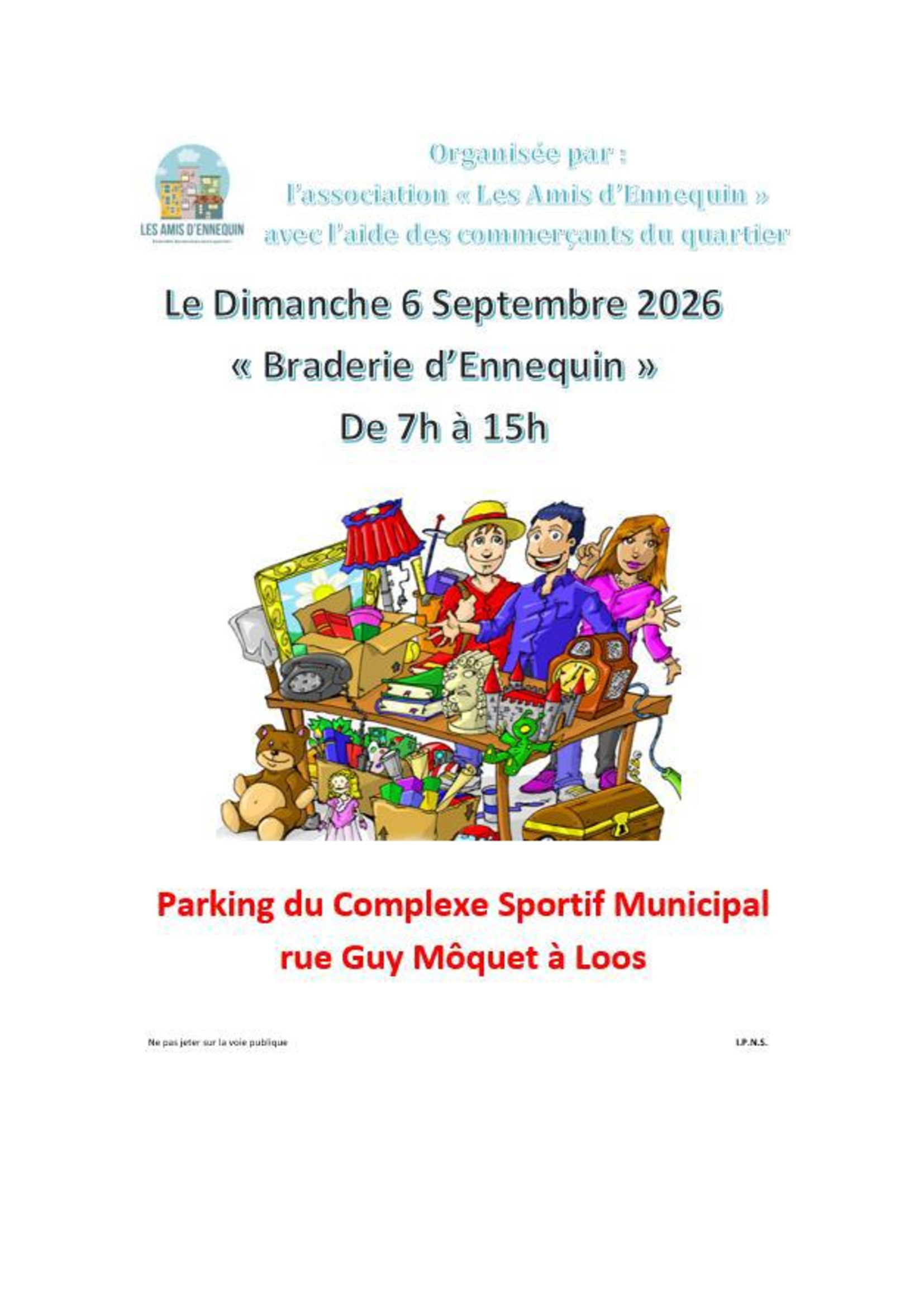 Braderie d'Ennequin organisée par l'association des Amis d'Ennequin