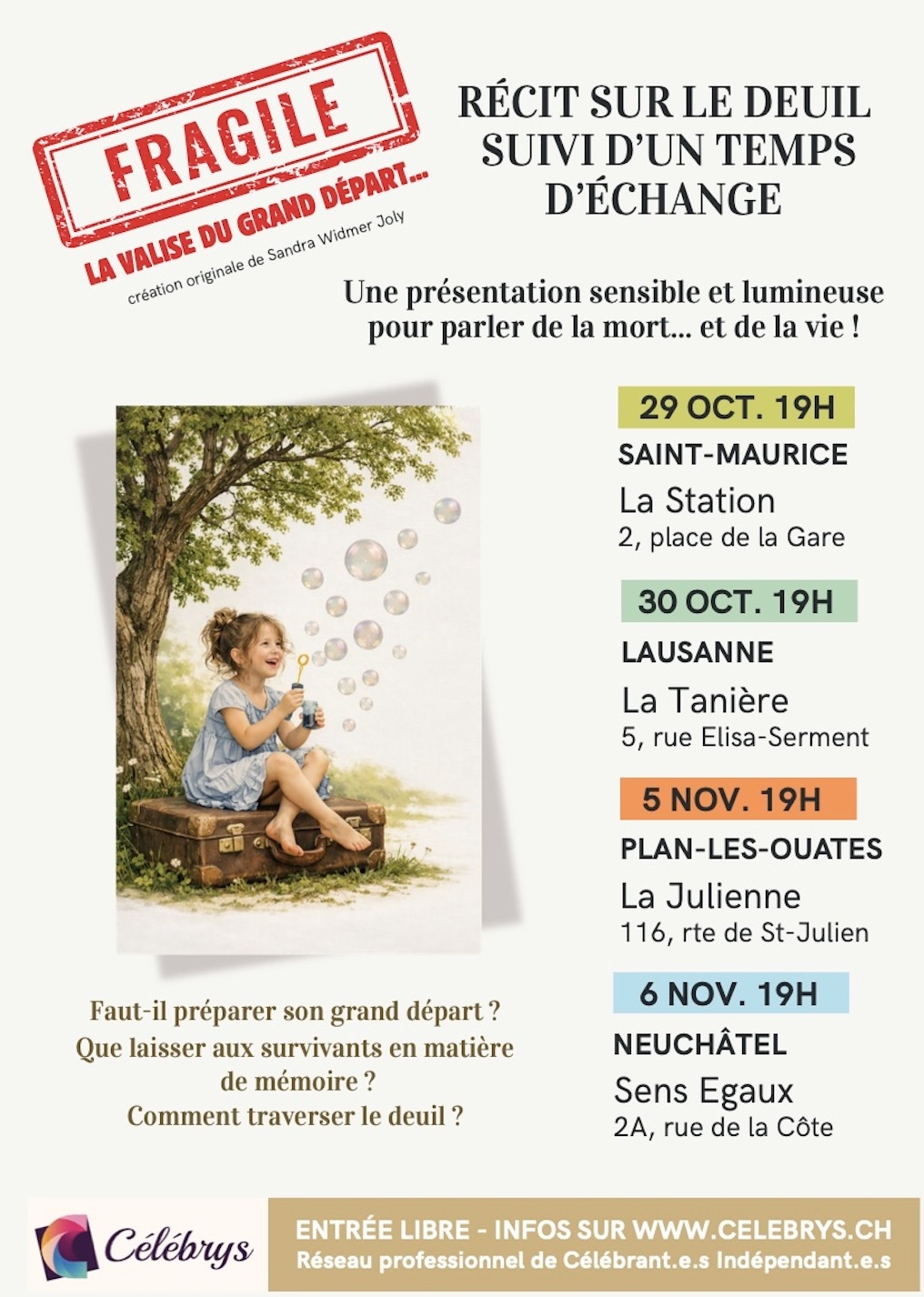 Une pièce de théâtre sur la finitude, suivie d'un temps d'échanges