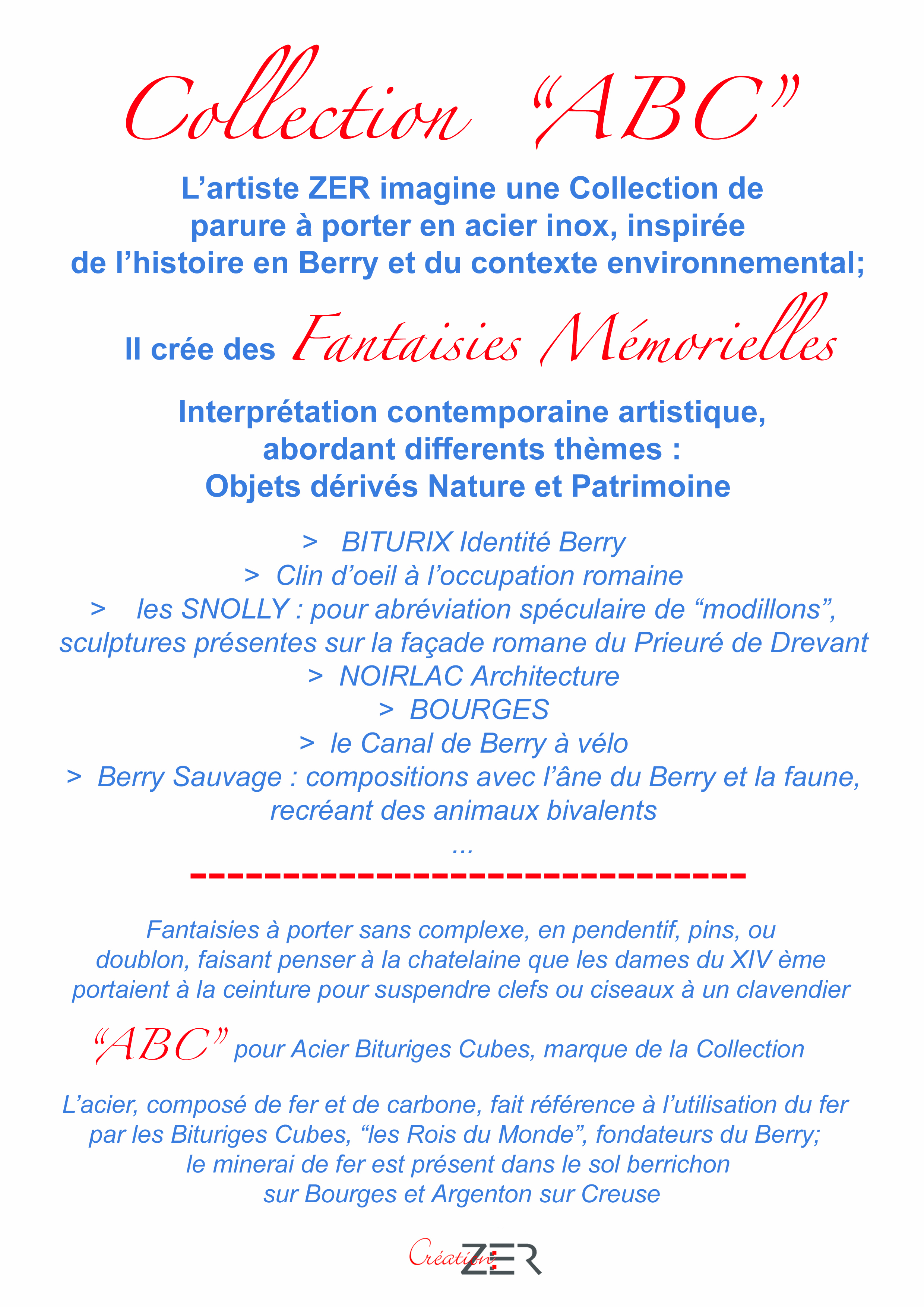 Présentation de la collection ABC - Création ZER