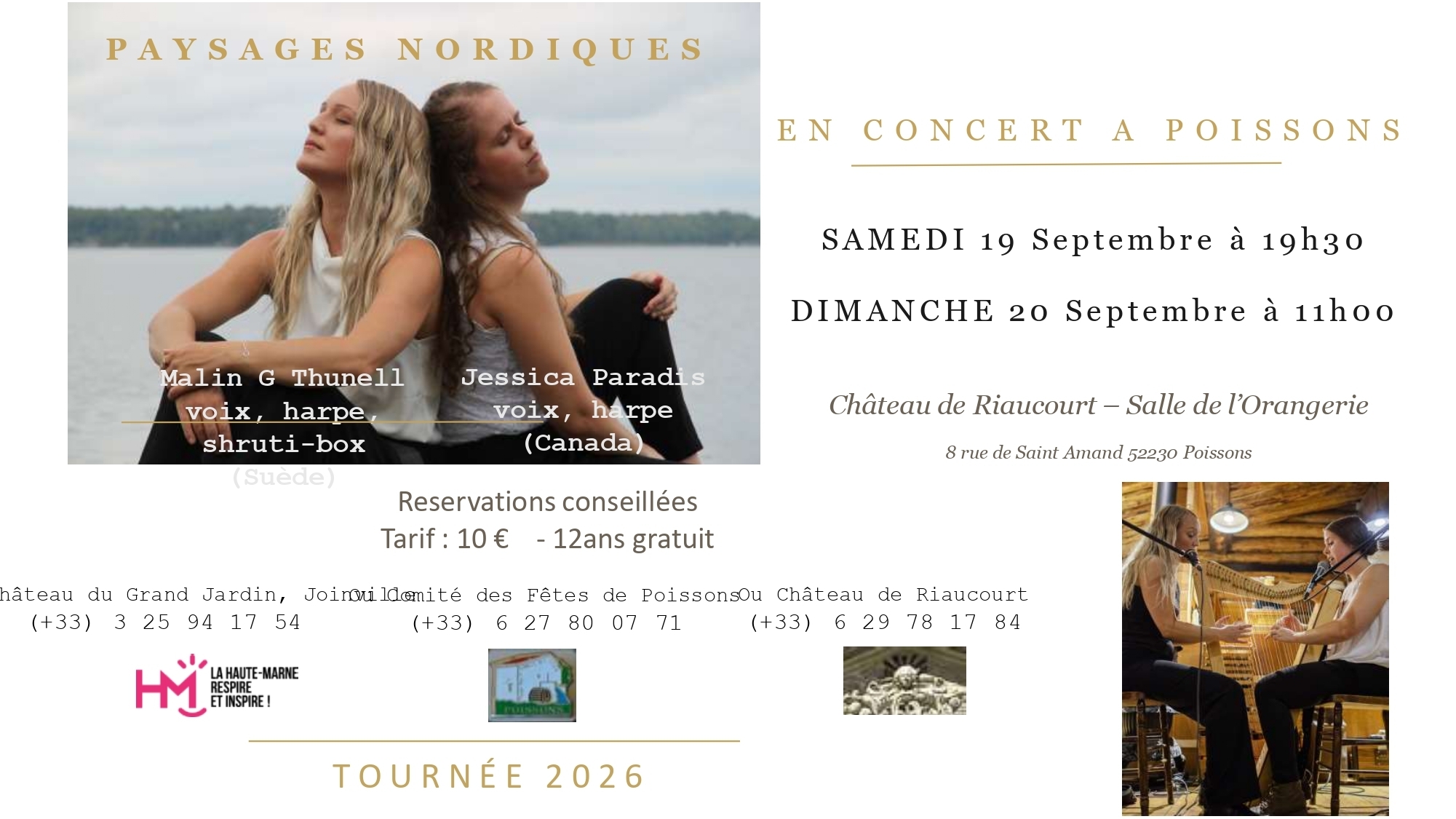 Concert à l'Orangerie du Château de Riaucourt à Poissons
