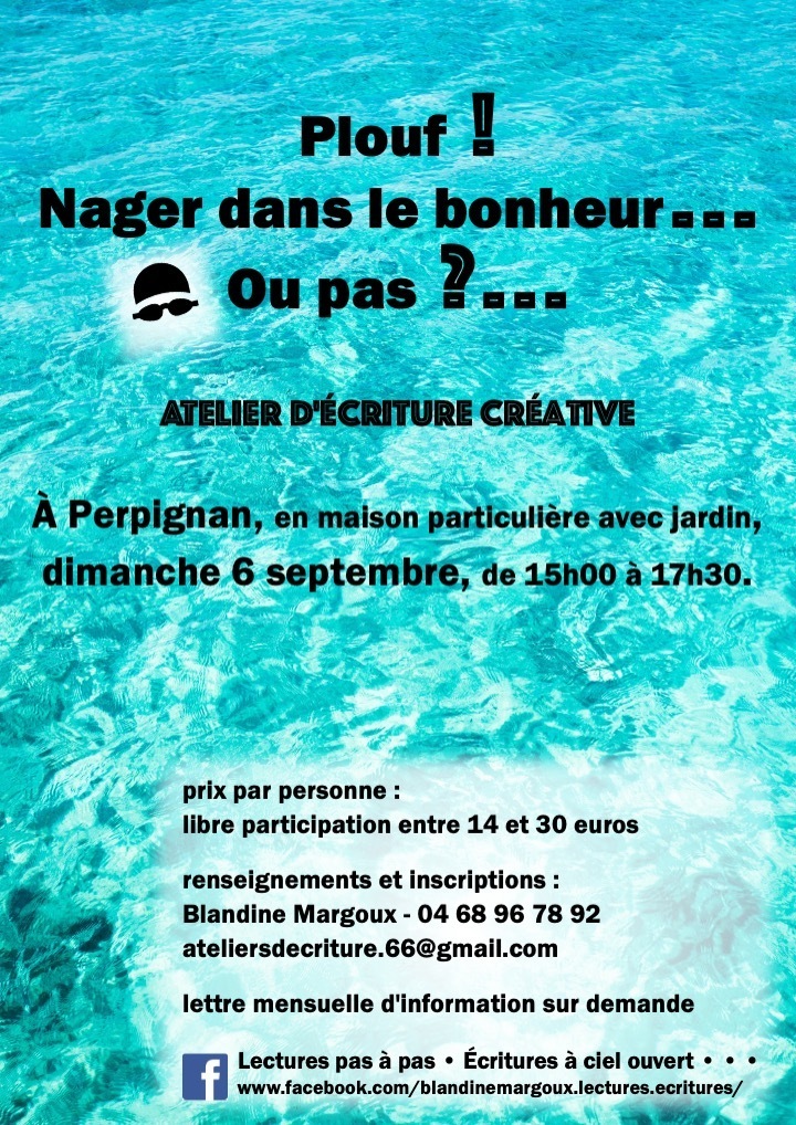 Plouf ! Nager dans le bonheur (ou pas) • Atelier d'écriture créative