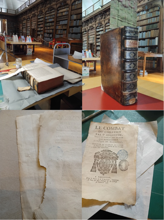 Démonstration d’entretien de livres anciens