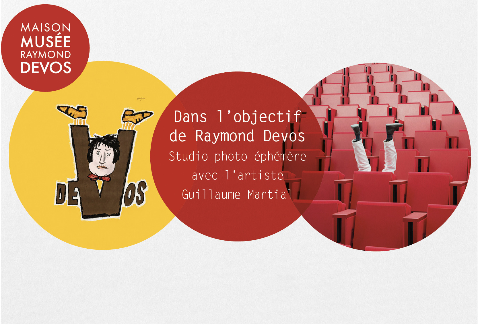 Dans l'objectif de Raymond Devos. Studio photo éphémère avec l'artiste Guillaume Martial.