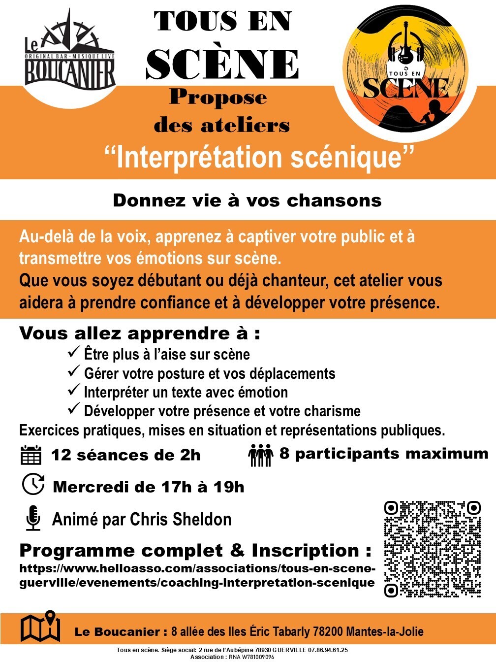 Tous en scène propose l'atelier - Interprétation scénique