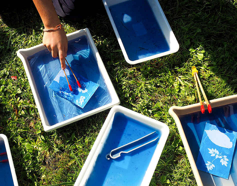 Atelier cyanotype en famille