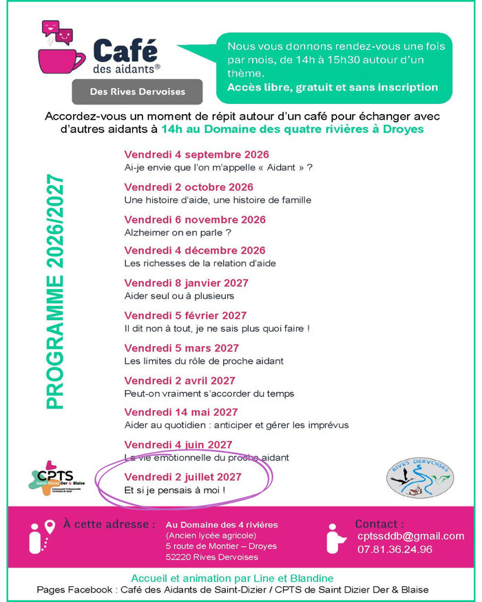 Café des Aidants© – Rives Dervoises (Droyes) : Et si je pensais à moi !