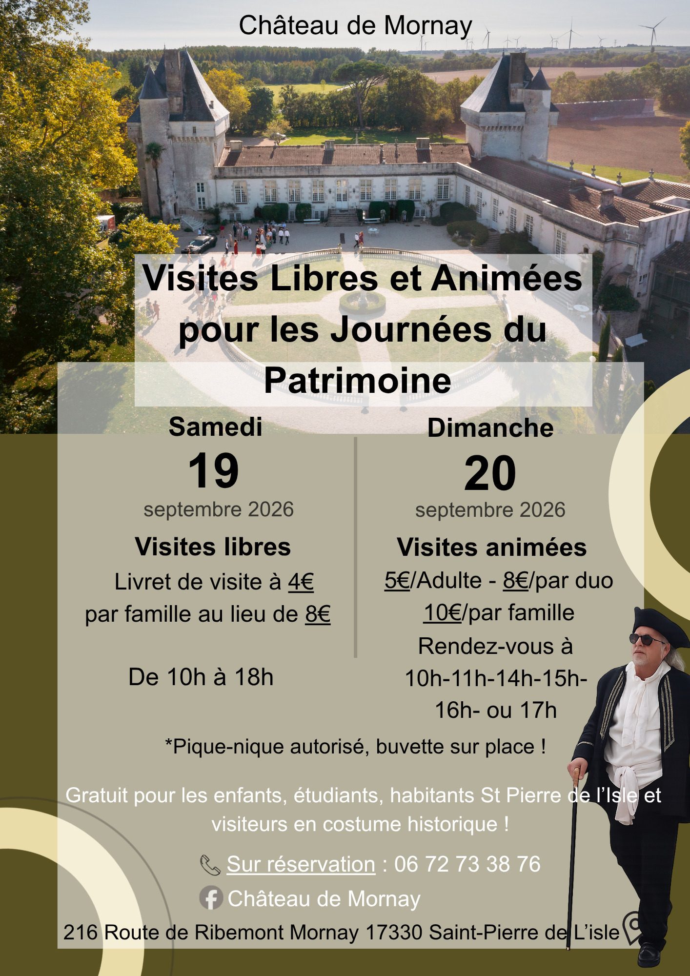 Visites libres et et commentées au château de Mornay