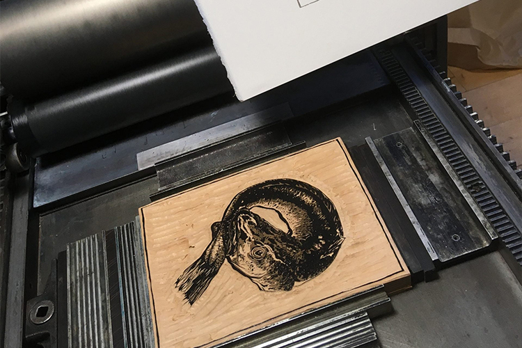 Démonstration de xylogravure