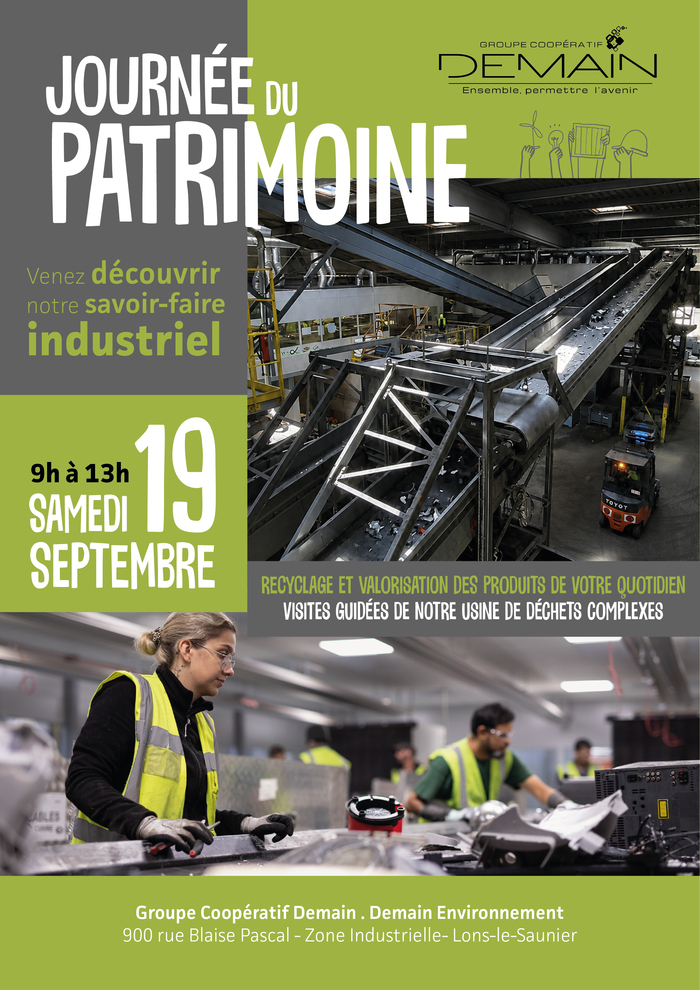 Visite guidée du site industriel du Groupe Coopératif Demain - Recyclage et valorisation des produits du quotidien