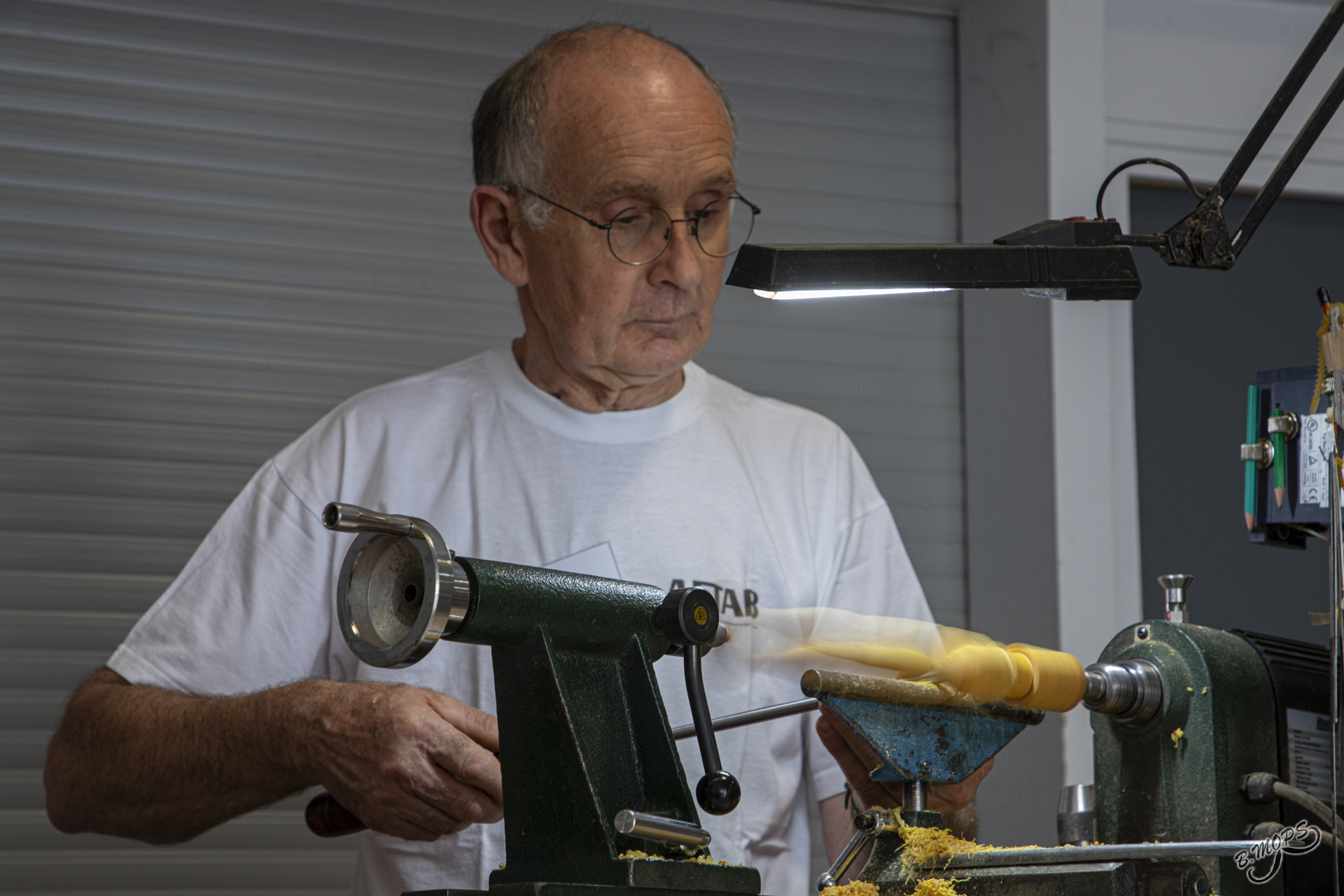 Un tourneur sur bois au musée