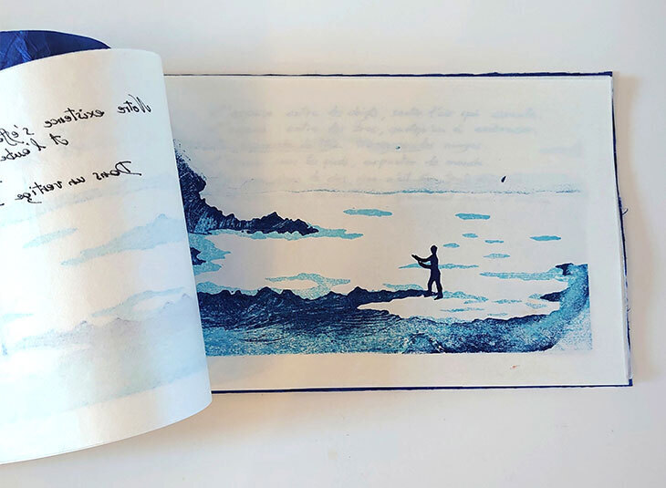 Livre d'artiste L'espace entre nous de Claudine Valette