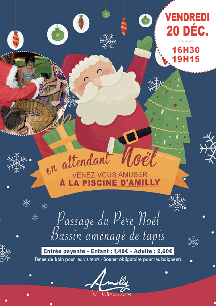 Animations de noël à la piscine d'Amilly.