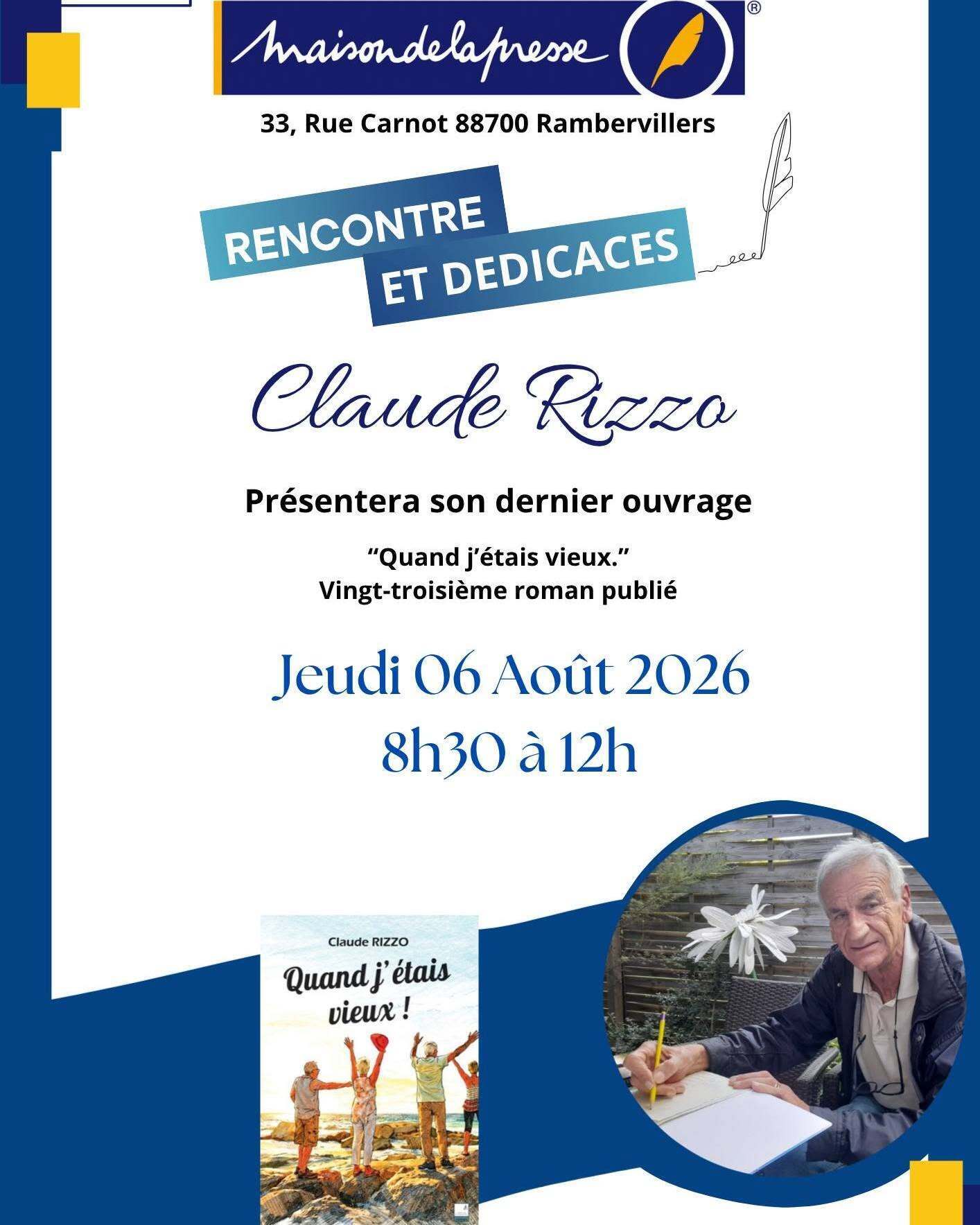 Rencontre et dédicaces avec Claude Rizzo