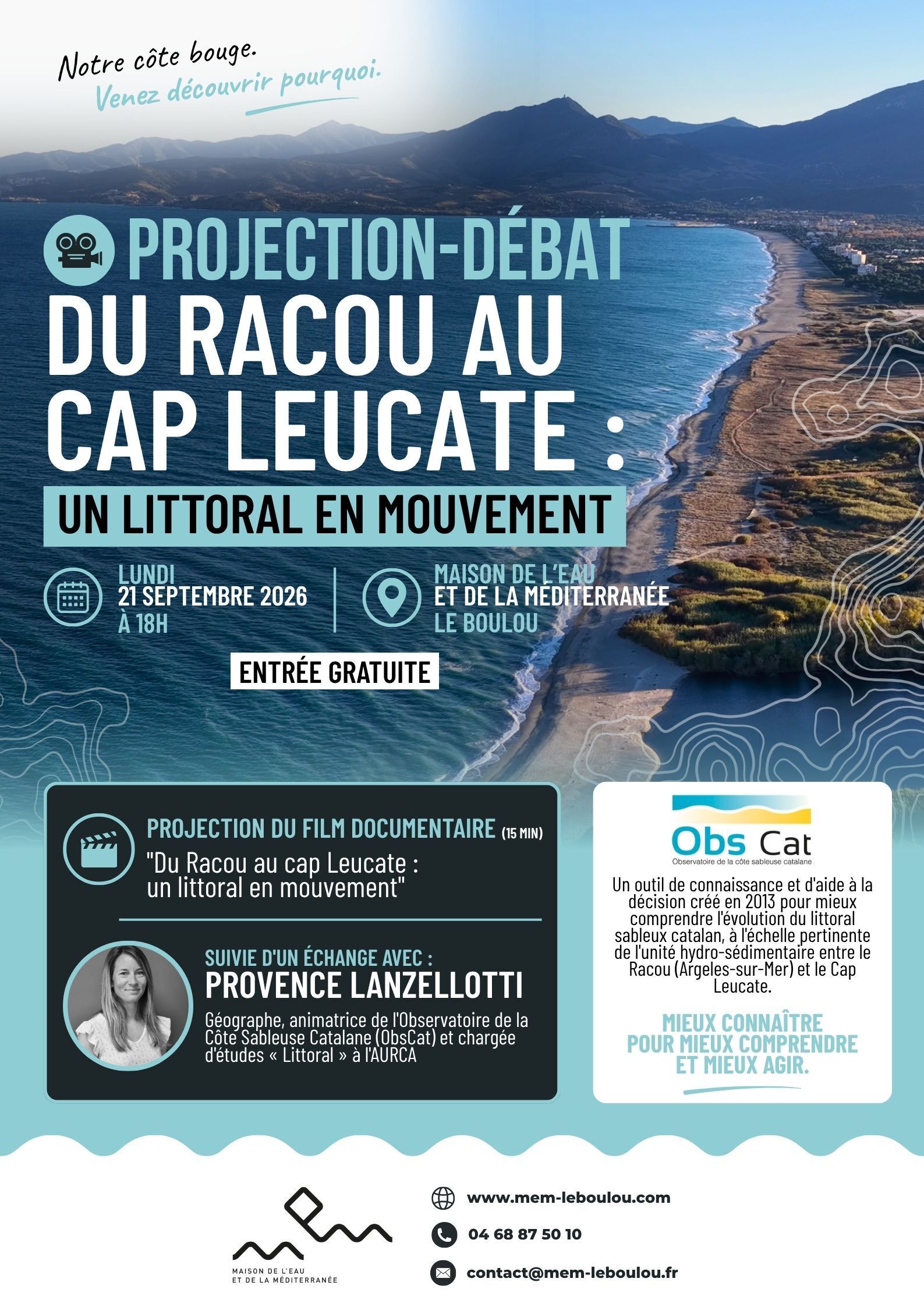 Projection débat "du Racou au Cap Leucate, un littoral en mouvement"