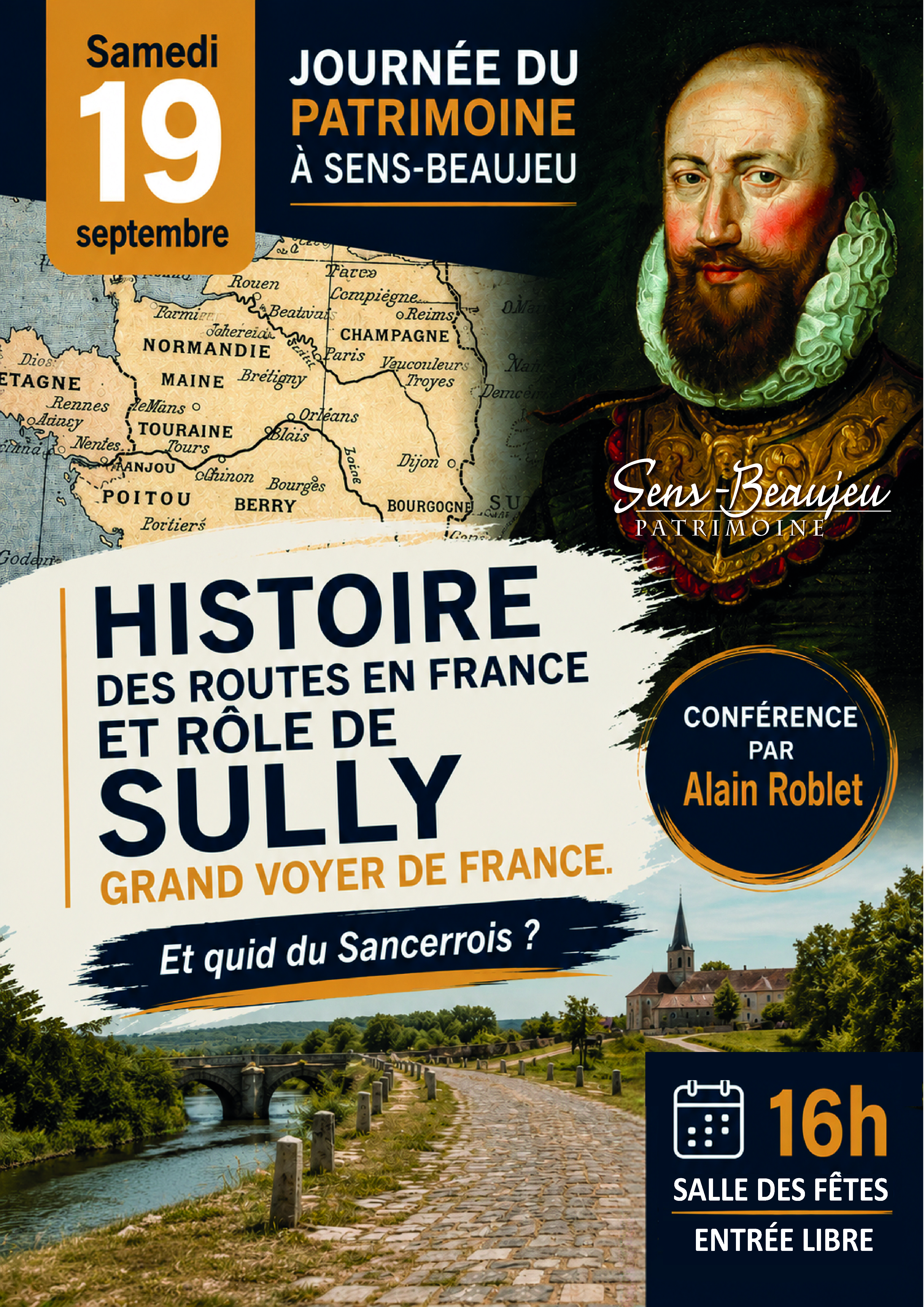 Histoire des routes en France et rôle de Sully, Grand Voyer de France. Et quid en Sancerrois ?