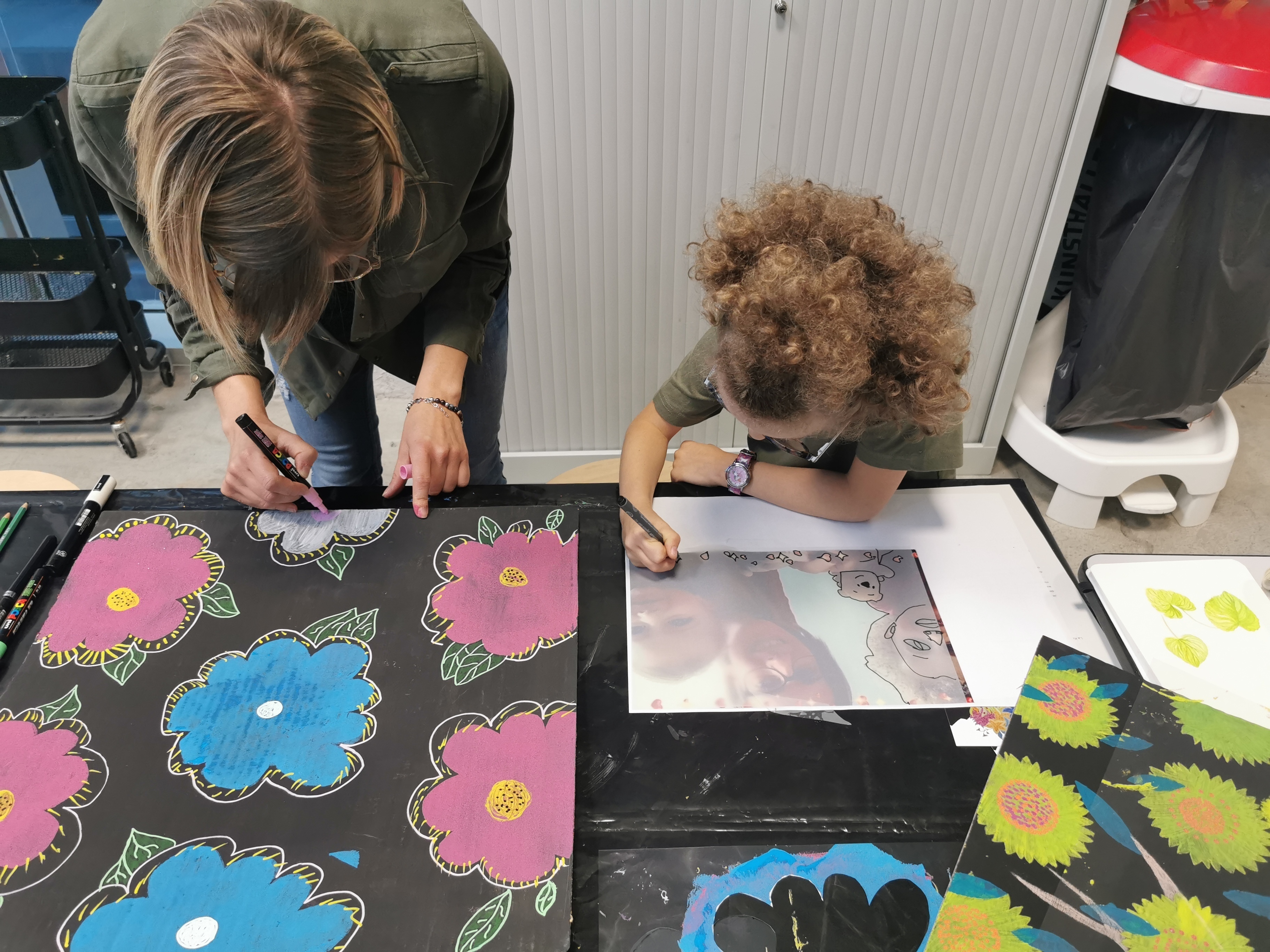 Visite en famille - empreinte en duo