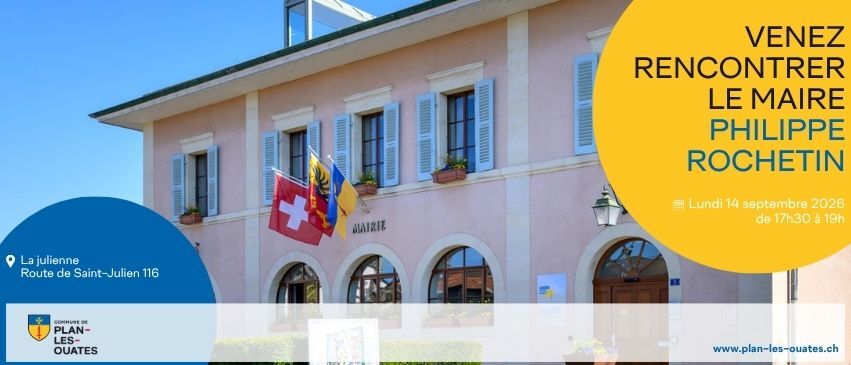 Vous avez des questions à poser à la Commune ? Vous souhaitez rencontrer vos autorités communales ? Venez rencontrer le Maire à La julienne (Route de Saint-Julien 116) dès 17h30 !