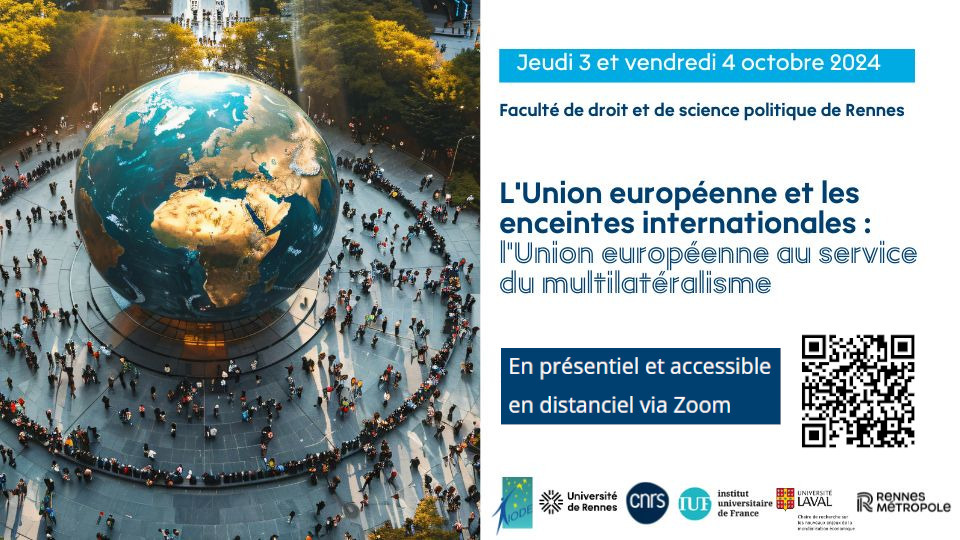 Ce colloque international et pluridisciplinaire se déroulera les 3 et 4 octobre 2024 à l'Université de Rennes / This international conference will take place on October 3 and 4 in Rennes.