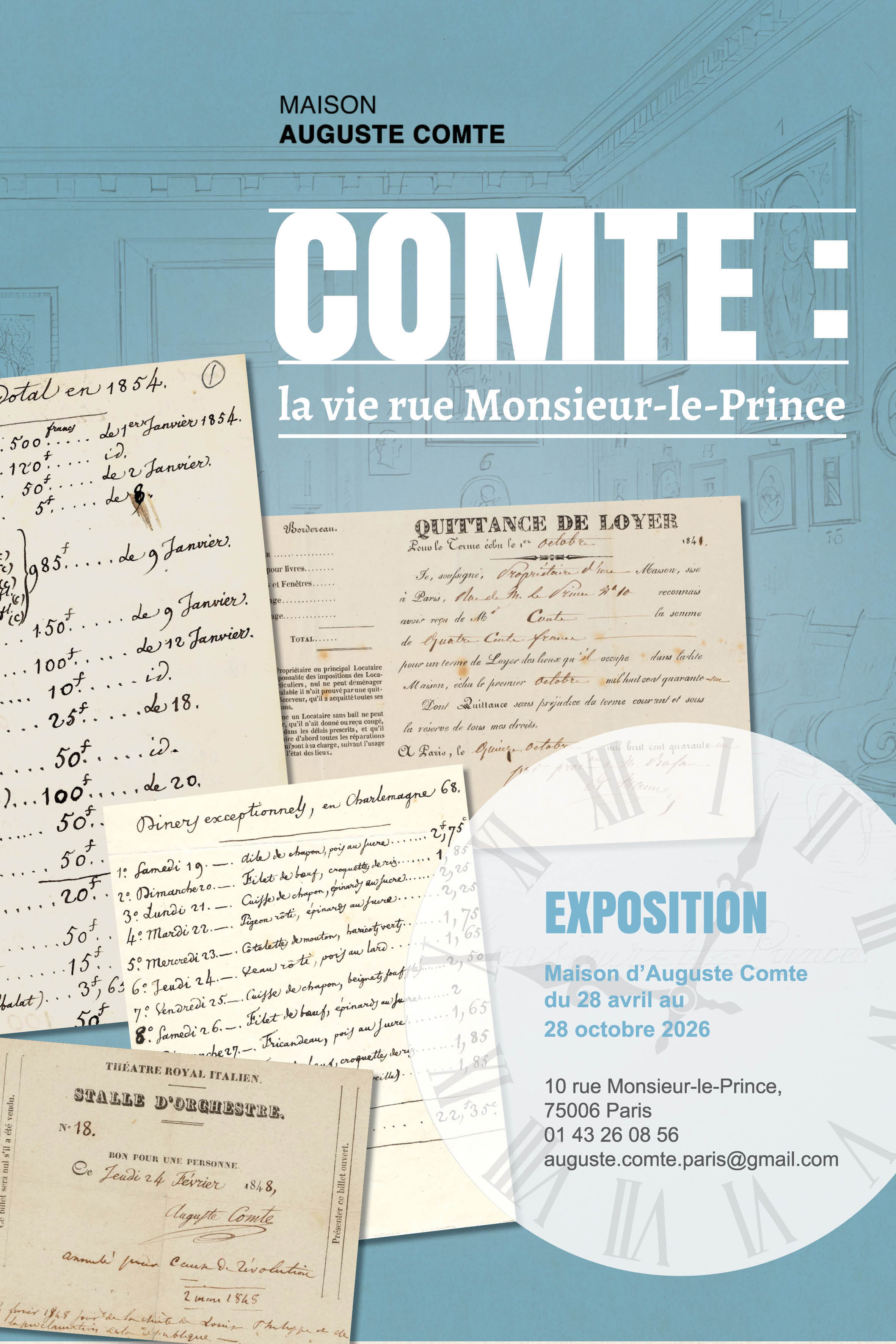 Exposition "Comte: la vie rue Monsieur-le-Prince" à la Maison d'Auguste Comte