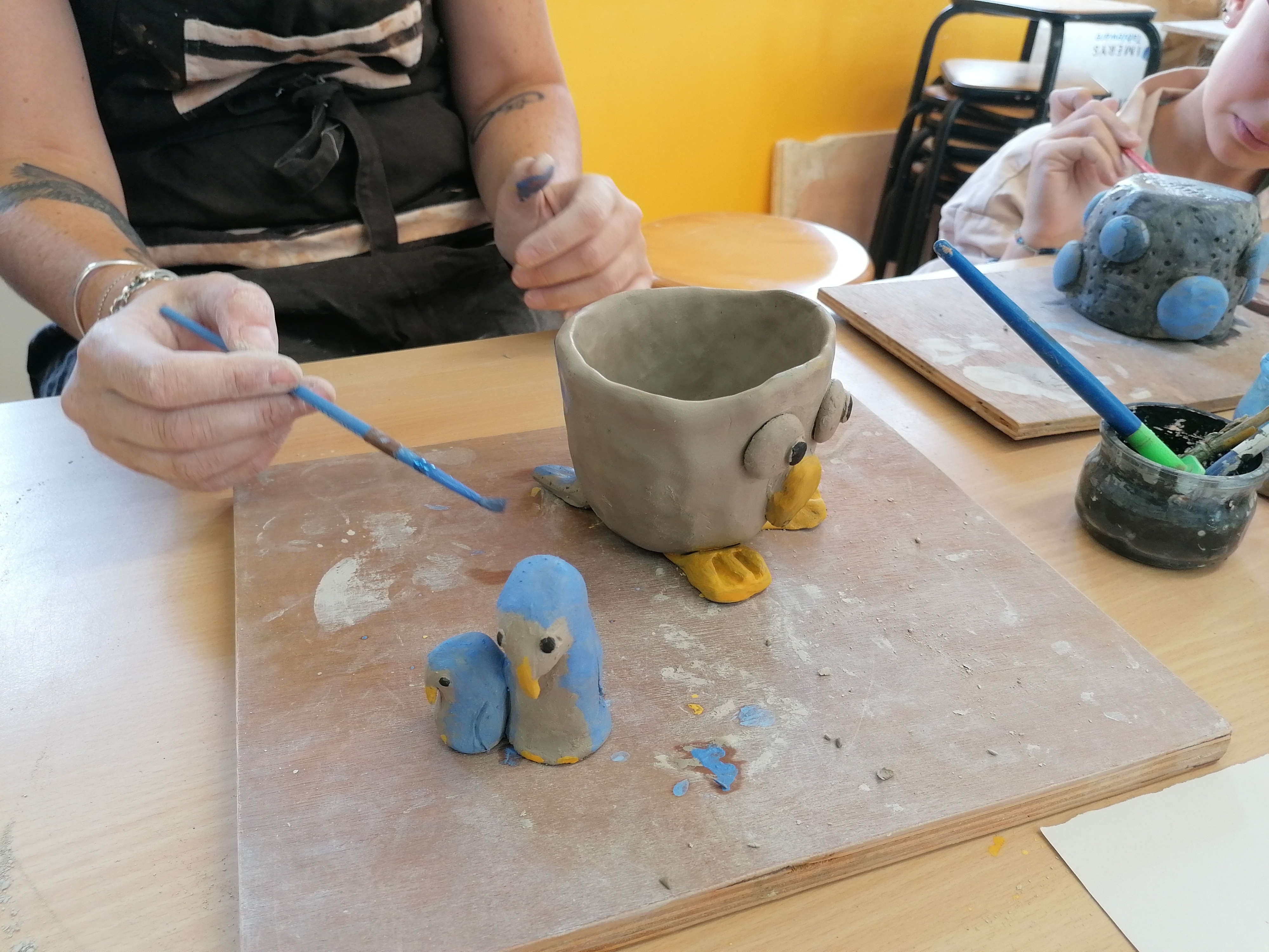 Les artistes à l'atelier