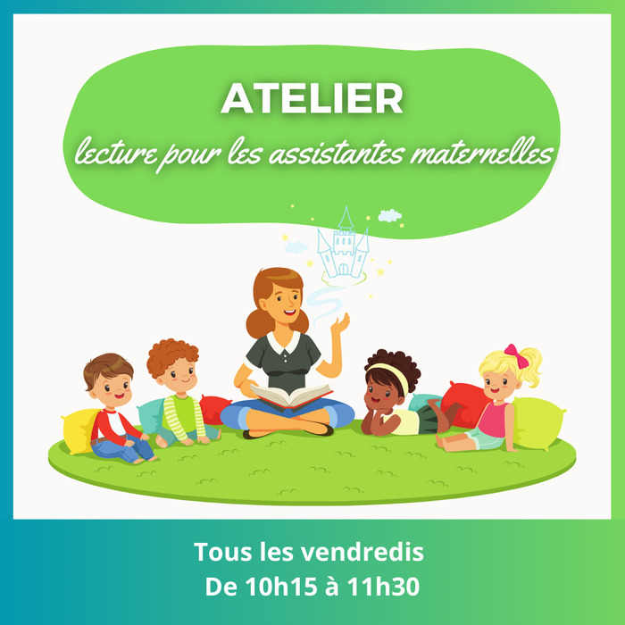 Un temps de lecture animé par les bénévoles de La Fabrique proposé aux assistantes maternelles et nounous du quartier pour les enfants qu’elles gardent.