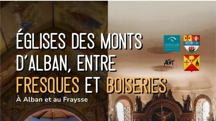 Visite commentée : entre fresques et boiseries, deux églises atypiques des Monts d’Alban