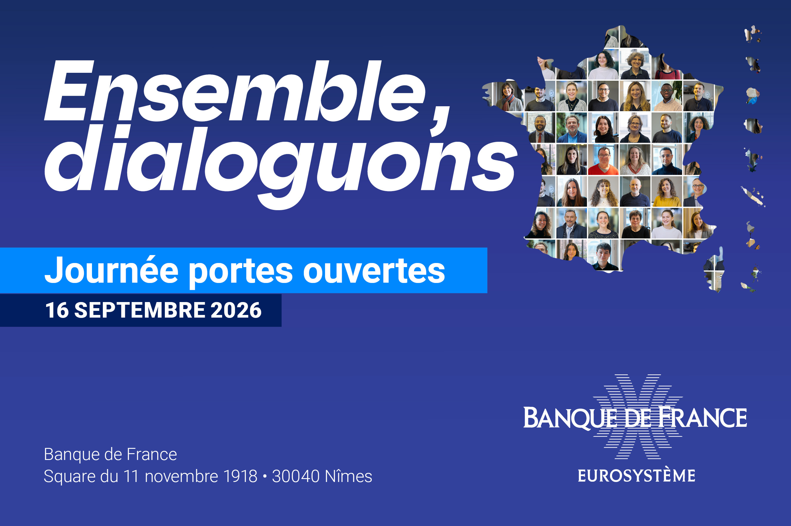 Ensemble, dialoguons - Edition 2026 : Journée portes ouvertes à la Banque de France - NIMES