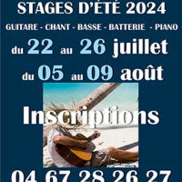 Stage d'été -Guitare-chant-basse-batterie-piano