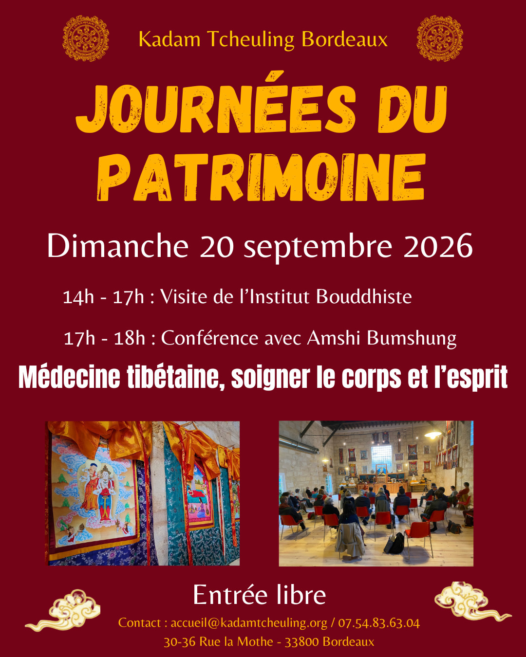 Visite du temple bouddhiste et conférence sur la médecine tibétaine