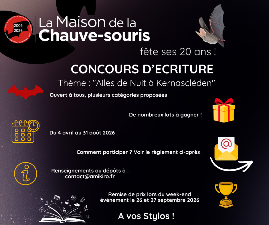 Concours d'écriture : 20 ans de la Maison de la Chauve-souris
