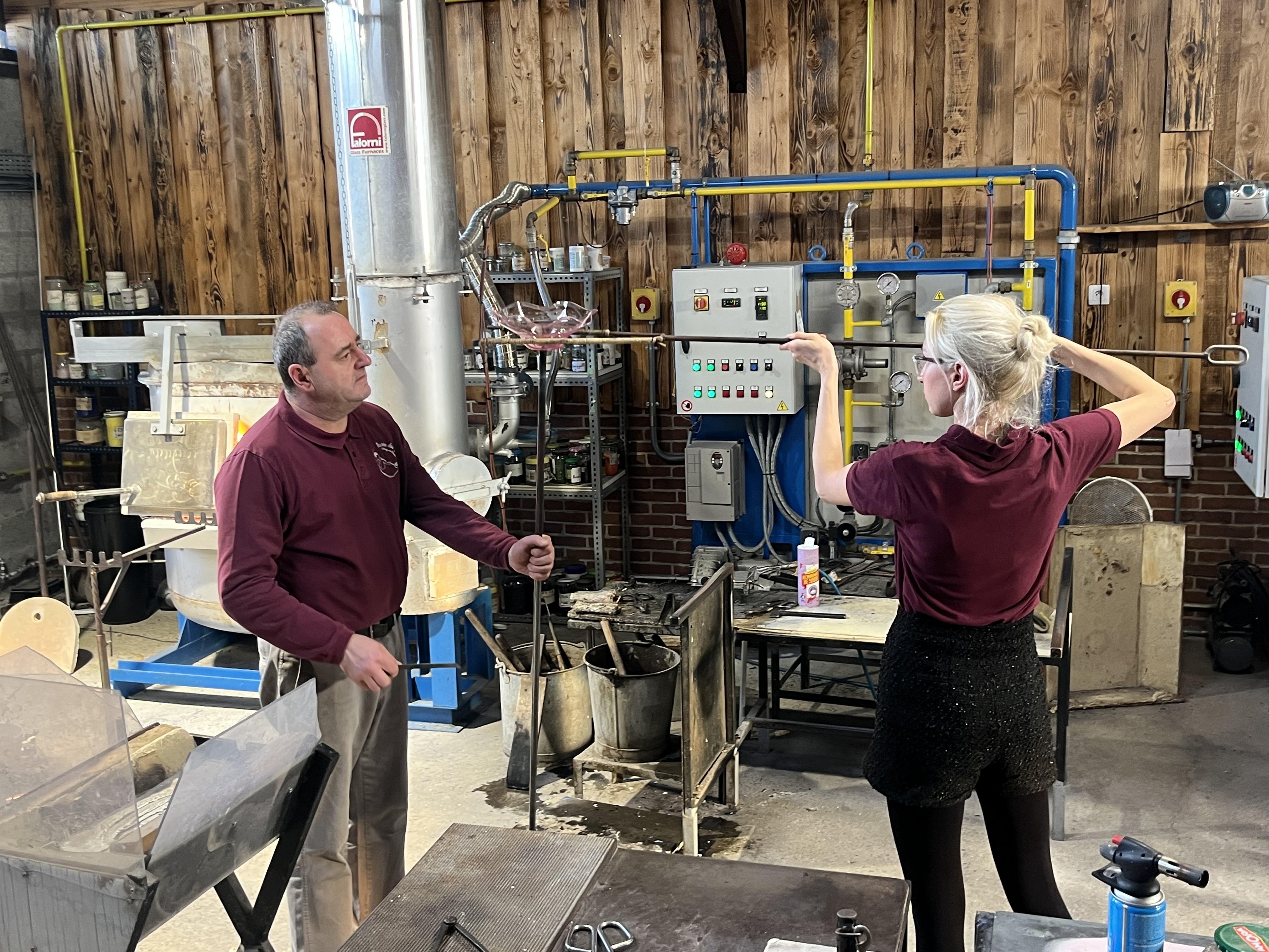 Démonstration des souffleurs de verre